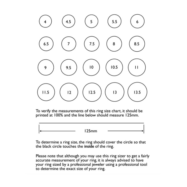 Ring size chart